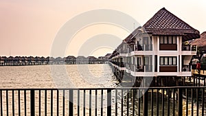 The view of the over-the water villas with private balconies, AVANI Sepang Goldcoast Resort