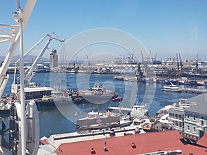 View over the Waterfront Harbour, Cape Town. From thr big wheel.