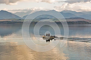 Waters of Liptovska Mara lake in Liptovsky Trnovec, Slovakia.