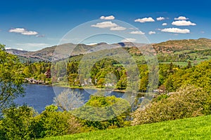 View over Windermere lake in Cumbria, England.