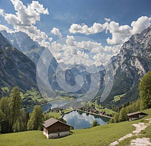 A view overlooking Koenigssee near Schoenau in Berchtesgaden