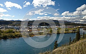 View overlooking the Yukon River and the city of Whitehorse