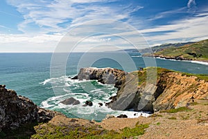 View of the Pacific Ocean at Point Bonita, California