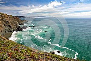 View of the Pacific Ocean at Point Bonita, California