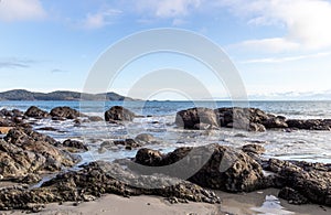 View of Pacific Ocean from a rocky beach