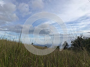 View of Pacific Ocean from Waimea Canyon on Kauai Island, Hawai.