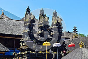 View Of Padma Bhuwana Tiga Shrines In Penataran Agung Of Besakih Temple