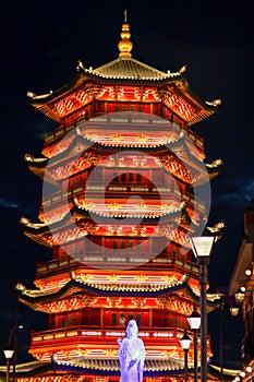 view of pagoda in china town PIK Indonesia