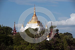 View of Pagoda in Sagaing hill near Ayeyarwady river ,Myanmar.