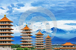 View of pagodas in Fo Guang Shan