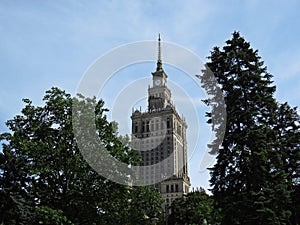 View at Palace of Culture and Science in Warsaw, Poland