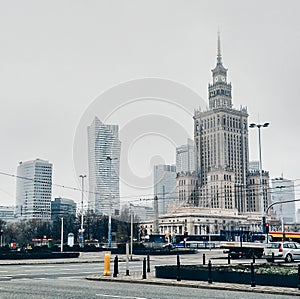 View on Palace of Culture and Science in Warsaw, Poland