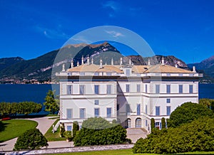 Palace in the Gardens of Villa Melzi in Bellagio, Lake of Como, Italy photo