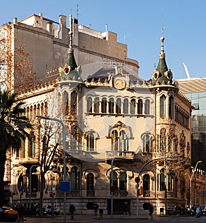 View of the palace Home Samanillo in Barcelona photo