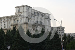 View of the Palace of Parliament in Bucharest, Romania