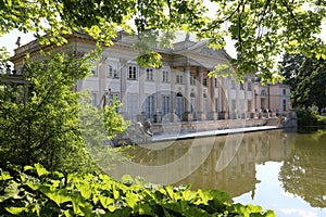 View of the palace on the water of the XVII century in the Royal Lazienki park