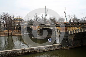 View of the Palacky bridge, Prague, Czech Republic