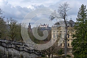 View from the palais Wuerzburger Residenz to the fortress Marienberg