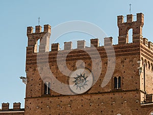 View on the Palazzo Pubblico, Siena, Italy