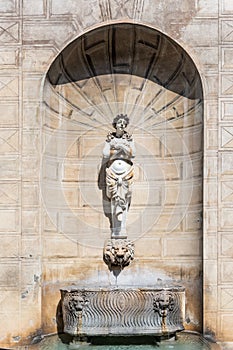 Palazzo Spada`s drinking Fountain in Capo di Ferro` square, Rome photo