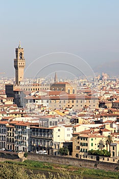 View at the Palazzo Vecchio in Florence, Italy