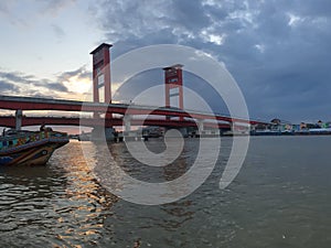 view of the palembang ampera bridge