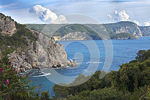 View of Paleokastritsa bay from above