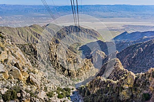 View from the Palm Springs Aerial Tramway on the way up San Jacinto mountain, California photo