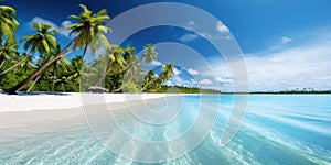 View of palm trees and sea at bavaro beach, punta cana, dominican republic, west indies, caribbean, central america photo