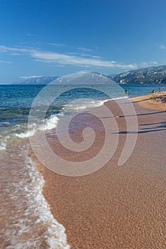 View of Palmasera beach in Cala Gonone, Sardinia