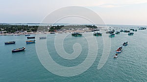 View of Pamban Beach and Boat Yard, Pamban, Rameswaram, Tamilnadu photo