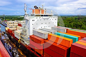 View of Panama Canal from cruise ship