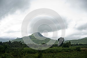 View of a Pandav Garh (fort) in rainy season photo