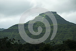 View of a Pandav Garh (fort) in rainy season photo