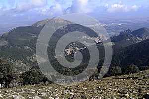 View of panorama from Punte Santu Miali, in background Monte Margiani photo