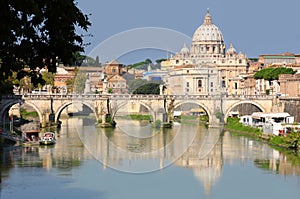View of panorama Vatican City in Rome, Italy