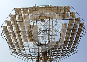 View Parabolic solar dish from down to up photo