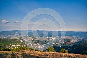 View from Paradajs hill over Banska Stiavnica town
