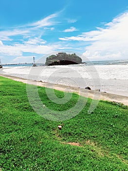 The view of the parewi Duwa Temple,Matara,Sri Lanka