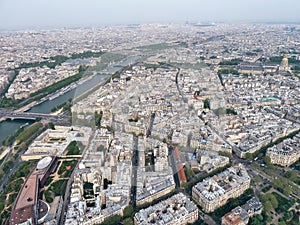 View at Paris from above, near Eiffel tower