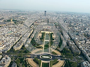 View at Paris from above with park in the front