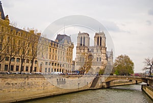 View of Paris, in the background, Notre Dame