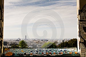 View on Paris from BelvÃÂ©dÃÂ¨re de Belleville viewpoint