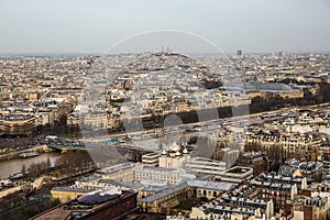 View of Paris city from Eiffel Tower