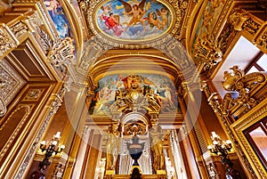 The Palais Garnier, Opera of Paris, interiors and details