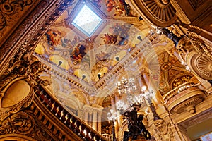 The Palais Garnier, Opera of Paris, interiors and details