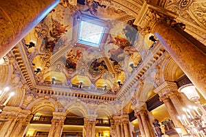 The Palais Garnier, Opera of Paris, interiors and details