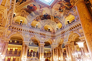 The Palais Garnier, Opera of Paris, interiors and details