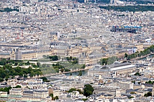 View of Paris including the Louvre, the George Pompidou museum and the Musee D& x27;Orsay photo