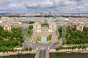 View of Paris - River Seine, the Palais de Chaillot, La Defense photo